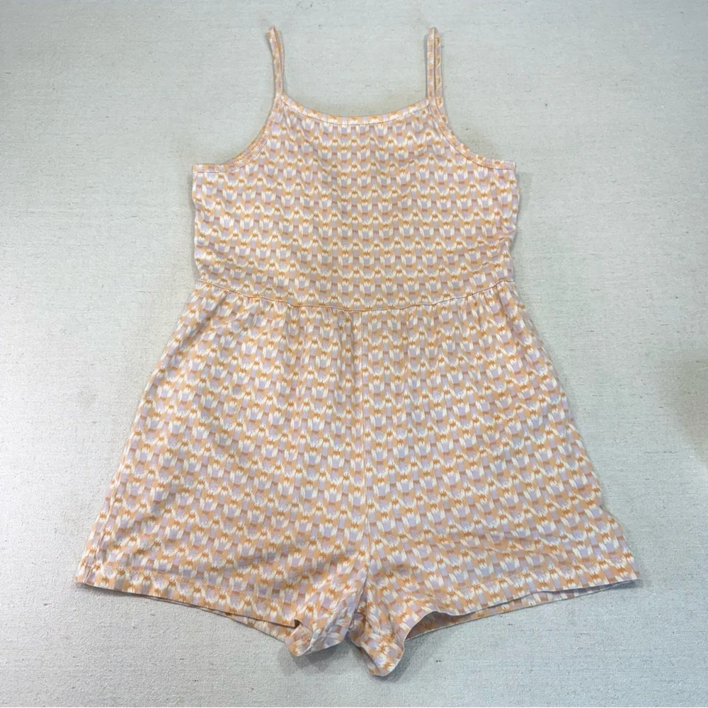 Carter’s Girls Patterned Romper - Cream and Orange - Size 10/10A